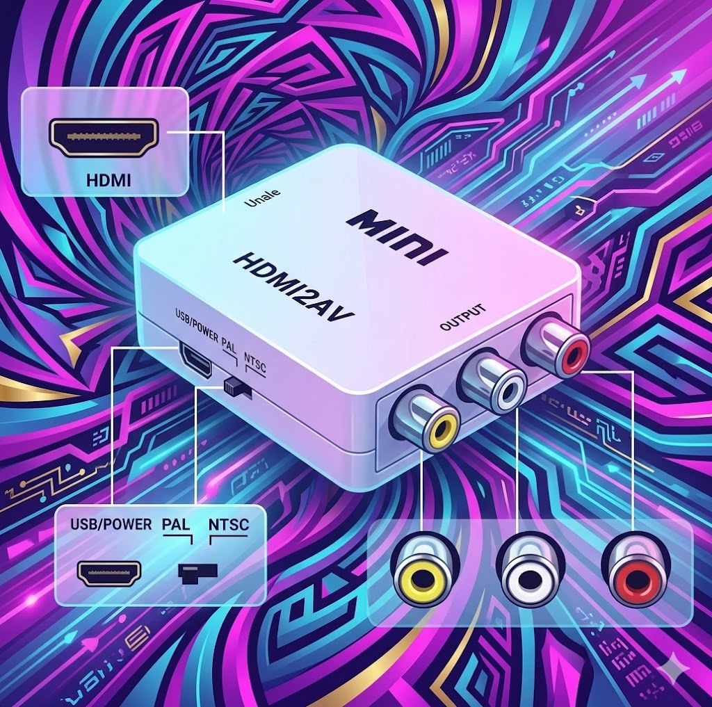 Mini Adaptador Conversor De Hdmi Para Video Composto Rca 2av