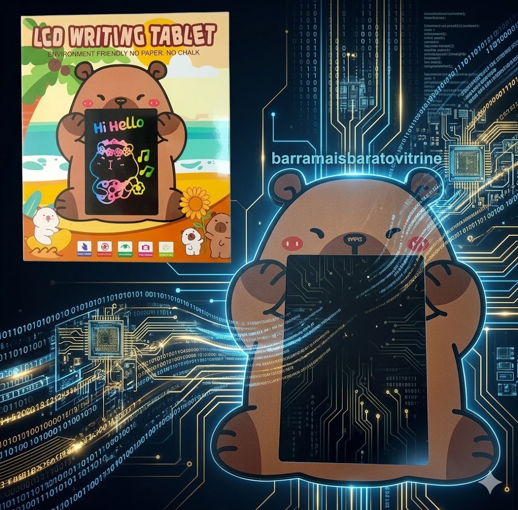 Lousa Mágica Capivara Lcd Infantil Tablet Para Crianças