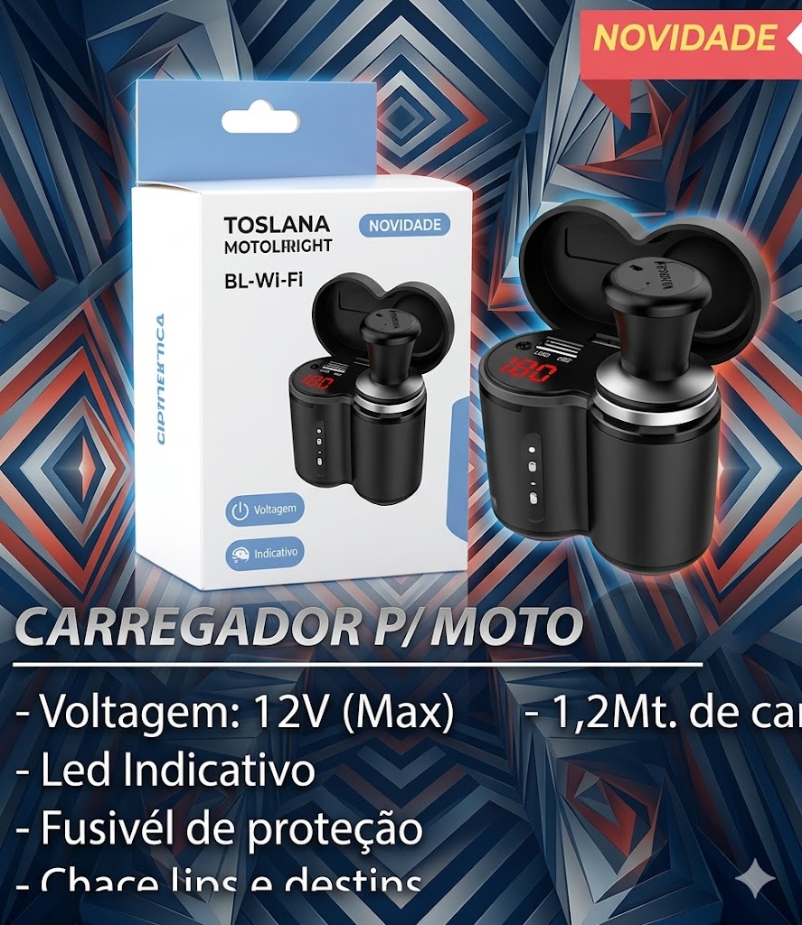 Adaptador Tomada Usb Carregador Para Motos Celular GPS