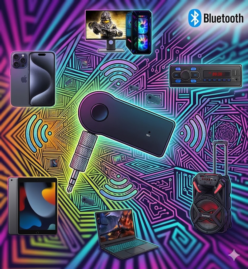 Adaptador Receptor Bluetooth Aux P2 Música Audio Carro