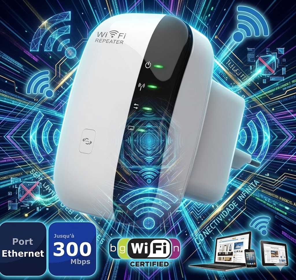 Amplificador de Sinal WiFi Repetidor sem fio 300Mbps
