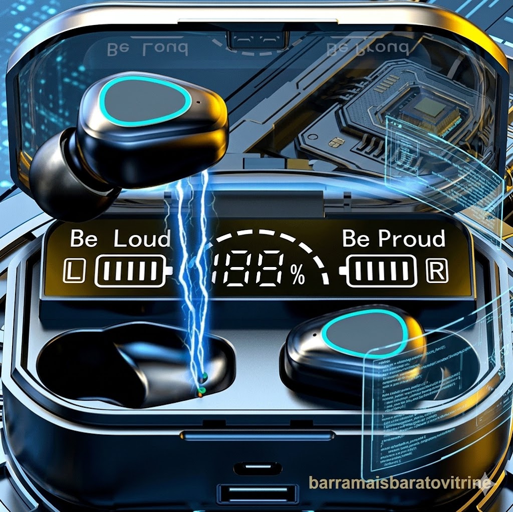 Fone Sem Fio M-10- Com Lanterna E Power Bank - Qualidade Top