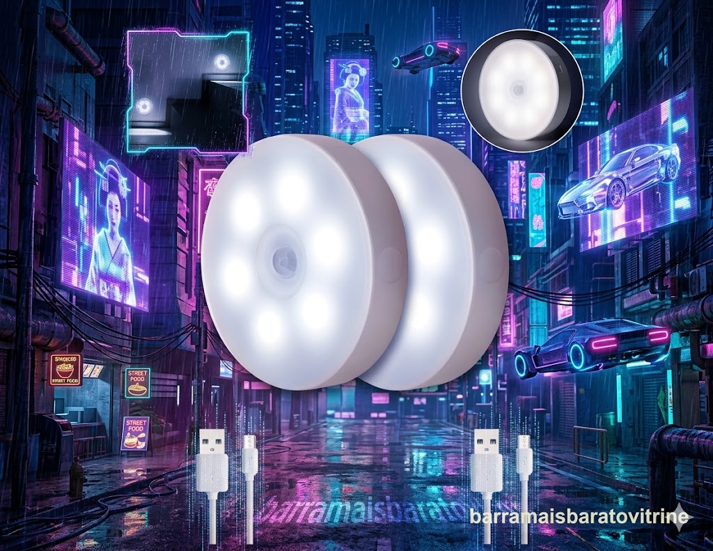 Luz Inteligente Lâmpada LED c/ Sensor de Movimento Base Magnética