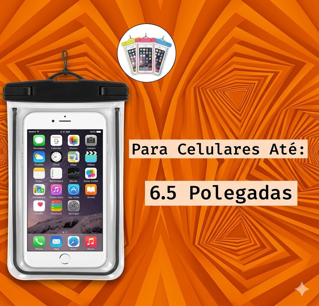 Case para celular universal - Iphone, Samsung, Motorola, entre outros, até 6,5 polegadas.